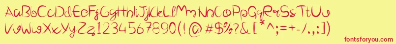 Carina Font – Red Fonts on Yellow Background
