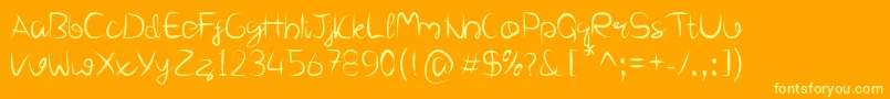 Carina Font – Yellow Fonts on Orange Background