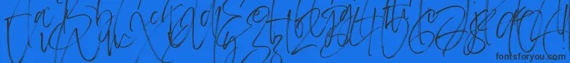 Carlinet-Schriftart – Schwarze Schriften auf blauem Hintergrund