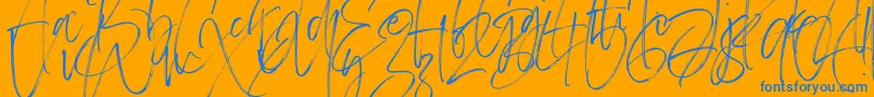 Carlinet Font – Blue Fonts on Orange Background