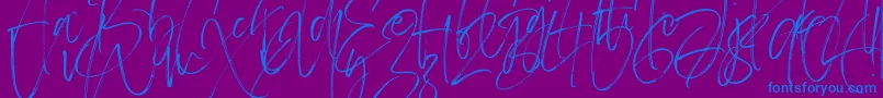 Carlinet-Schriftart – Blaue Schriften auf violettem Hintergrund