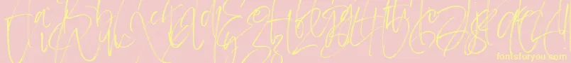 Carlinet-Schriftart – Gelbe Schriften auf rosa Hintergrund