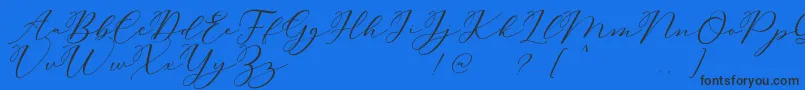 Carliste Script Demo Font – Black Fonts on Blue Background