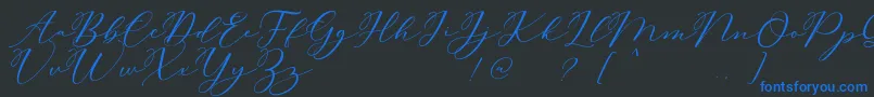 Carliste Script Demo-Schriftart – Blaue Schriften auf schwarzem Hintergrund