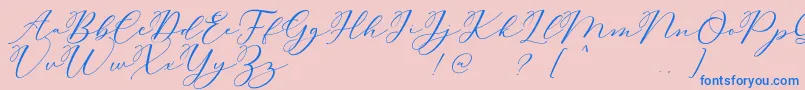 Carliste Script Demo-Schriftart – Blaue Schriften auf rosa Hintergrund