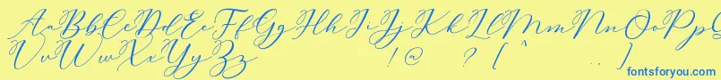 Carliste Script Demo Font – Blue Fonts on Yellow Background