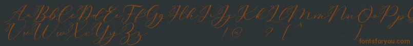 Carliste Script Demo-Schriftart – Braune Schriften auf schwarzem Hintergrund