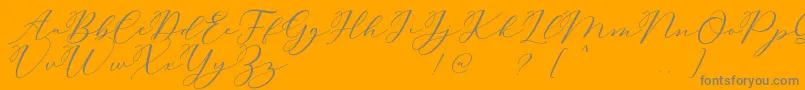 Carliste Script Demo-Schriftart – Graue Schriften auf orangefarbenem Hintergrund