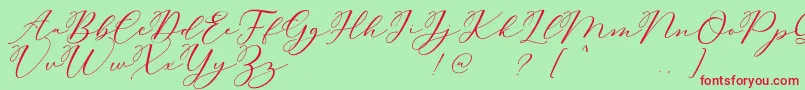 Carliste Script Demo Font – Red Fonts on Green Background