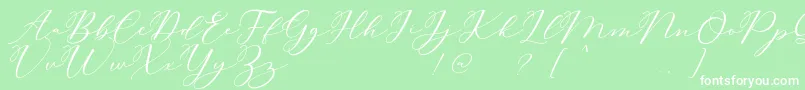 フォントCarliste Script Demo – 緑の背景に白い文字