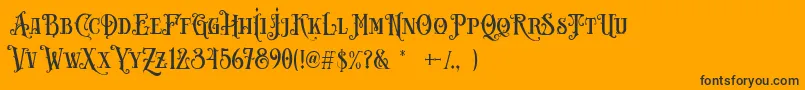 Carllosta DEMO-fontti – mustat fontit oranssilla taustalla