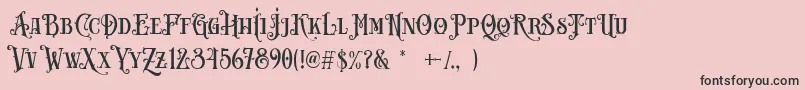Carllosta DEMO-fontti – mustat fontit vaaleanpunaisella taustalla