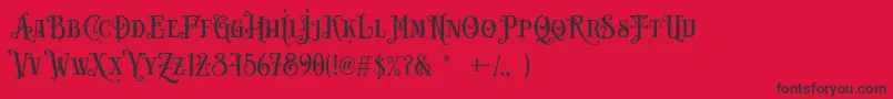 Carllosta DEMO-fontti – mustat fontit punaisella taustalla