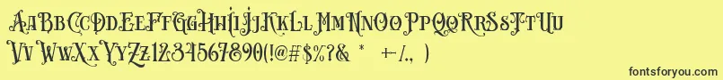 Carllosta DEMO-fontti – mustat fontit keltaisella taustalla
