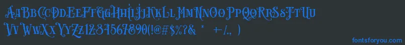 フォントCarllosta DEMO – 黒い背景に青い文字