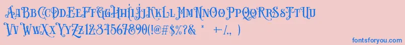 フォントCarllosta DEMO – ピンクの背景に青い文字