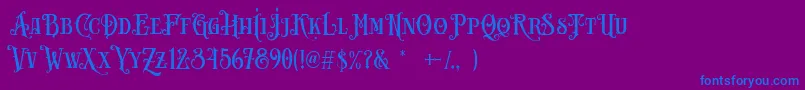 Carllosta DEMO-fontti – siniset fontit violetilla taustalla