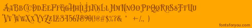 Carllosta DEMO-Schriftart – Braune Schriften auf orangefarbenem Hintergrund