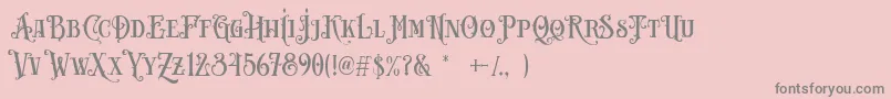 フォントCarllosta DEMO – ピンクの背景に灰色の文字