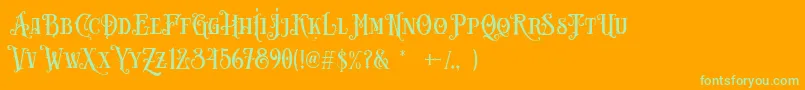 Carllosta DEMO Font – Green Fonts on Orange Background