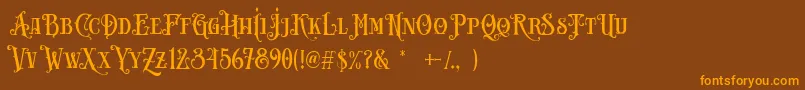 Carllosta DEMO-Schriftart – Orangefarbene Schriften auf braunem Hintergrund
