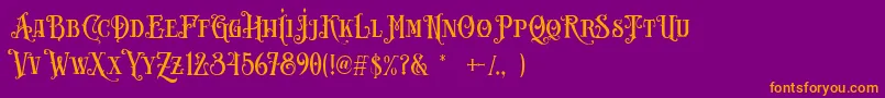 Carllosta DEMO-Schriftart – Orangefarbene Schriften auf violettem Hintergrund