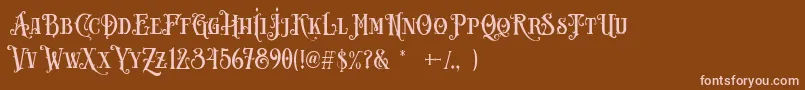 Carllosta DEMO-fontti – vaaleanpunaiset fontit ruskealla taustalla