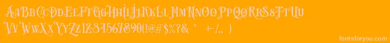 Carllosta DEMO-fontti – vaaleanpunaiset fontit oranssilla taustalla