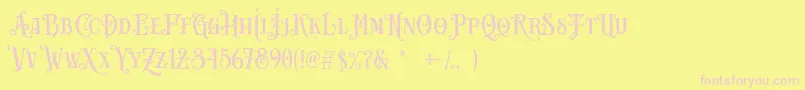 Carllosta DEMO-fontti – vaaleanpunaiset fontit keltaisella taustalla