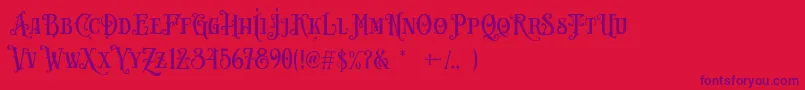 Шрифт Carllosta DEMO – фиолетовые шрифты на красном фоне