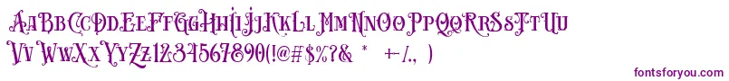 Carllosta DEMO-fontti – violetit fontit valkoisella taustalla