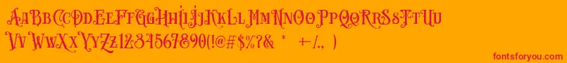 フォントCarllosta DEMO – オレンジの背景に赤い文字