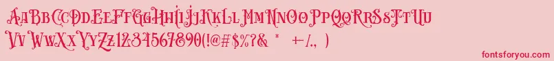 Carllosta DEMO-fontti – punaiset fontit vaaleanpunaisella taustalla