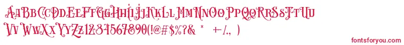 Carllosta DEMO-fontti – punaiset fontit valkoisella taustalla