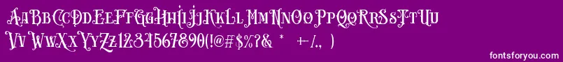 Шрифт Carllosta DEMO – белые шрифты на фиолетовом фоне