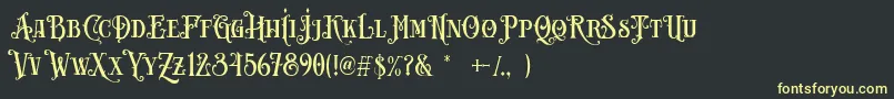Carllosta DEMO-fontti – keltaiset fontit mustalla taustalla