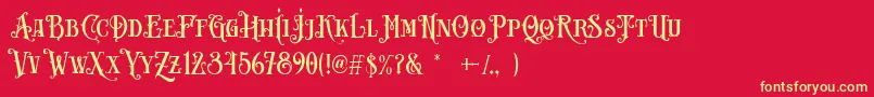 Carllosta DEMO-fontti – keltaiset fontit punaisella taustalla