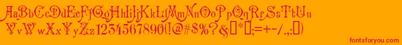 Carmen Font – Red Fonts on Orange Background