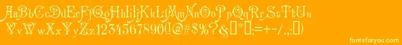 Carmen Font – Yellow Fonts on Orange Background