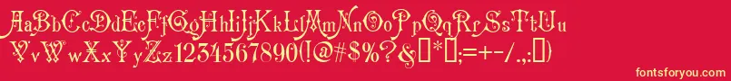 Carmen Font – Yellow Fonts on Red Background