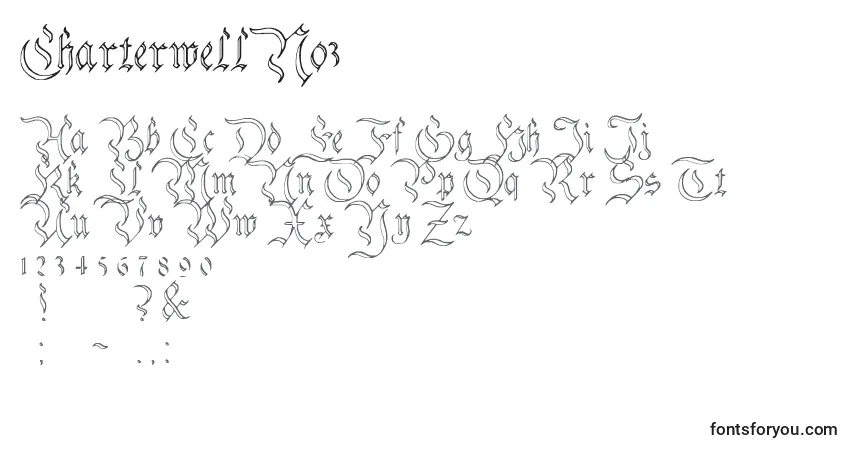 A fonte CharterwellNo3 – alfabeto, números, caracteres especiais
