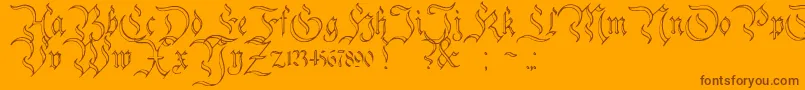 CharterwellNo3-Schriftart – Braune Schriften auf orangefarbenem Hintergrund