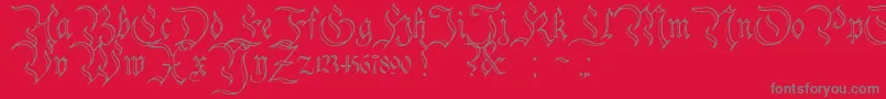 CharterwellNo3-Schriftart – Graue Schriften auf rotem Hintergrund