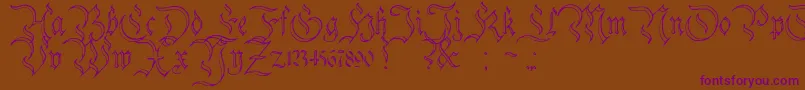 CharterwellNo3-Schriftart – Violette Schriften auf braunem Hintergrund