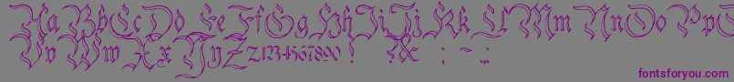 フォントCharterwellNo3 – 紫色のフォント、灰色の背景
