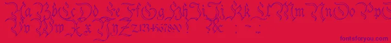 CharterwellNo3-Schriftart – Violette Schriften auf rotem Hintergrund