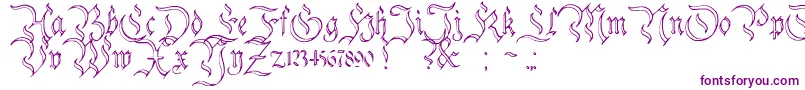 CharterwellNo3-Schriftart – Violette Schriften auf weißem Hintergrund