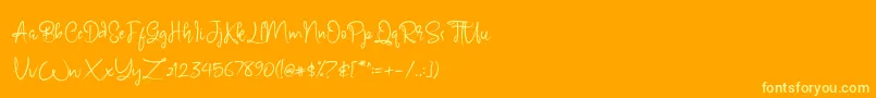 Carmillos Font – Yellow Fonts on Orange Background