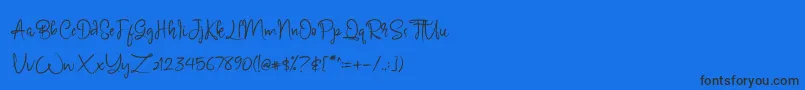 Carmillos Font – Black Fonts on Blue Background