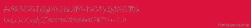 Carmillos Font – Gray Fonts on Red Background